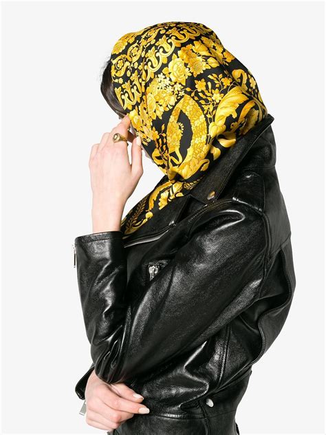 fake versace head scarf|farfetch versace scarf.